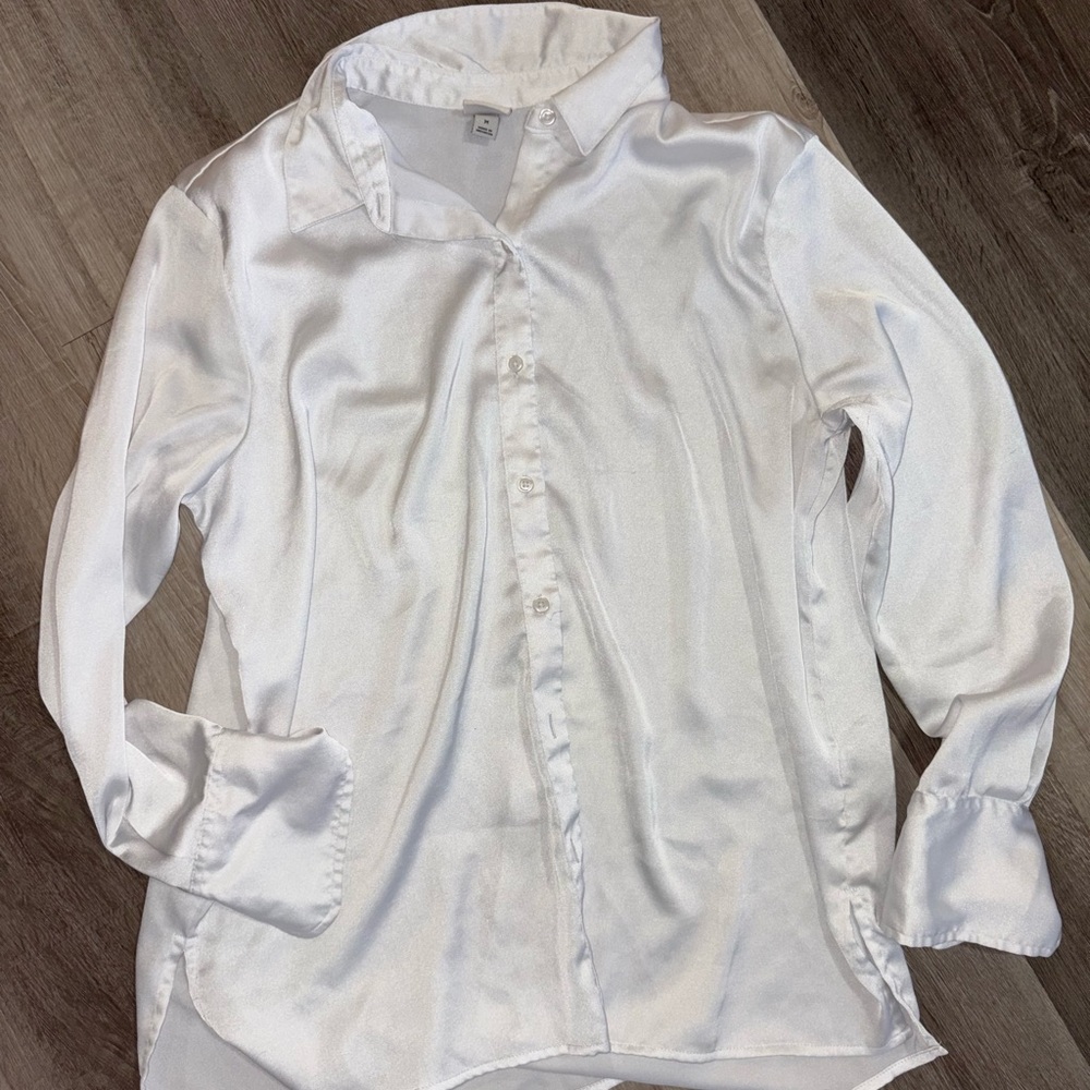 Elegant White Button-Up Shirt